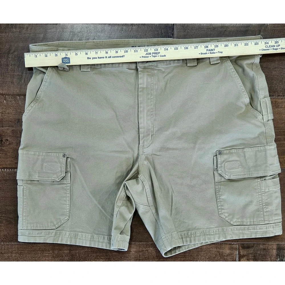 Duluth Trading Co Flex Fire Hose Cargo Shorts Mens 48 Khaki Tan Workwear Hiking